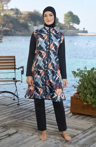 Volledig Bedekkend Hijab-zwempak 25947-01 Zwart 25947-01