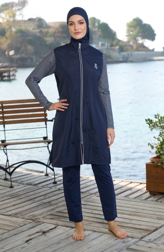 Tam Kapalı Tesettür Mayo 25950-01 Lacivert