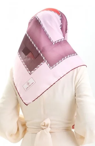 Geometrik Desenli Eşarp 70293-01 Kiremit Pembe