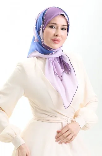Geometric Patterned Scarf 70293-02 Purple Lilac 70293-02