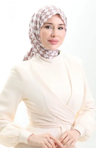 Desenli Soft Eşarp 70294-06 Vizon