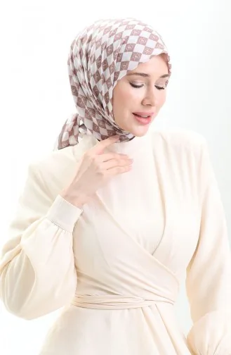 Desenli Soft Eşarp 70294-06 Vizon