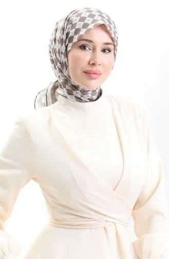 Desenli Soft Eşarp 70294-07 Toprak