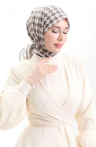 Desenli Soft Eşarp 70294-07 Toprak