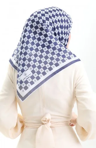 Zachte Sjaal Met Patroon 70294-11 Marineblauw 70294-11