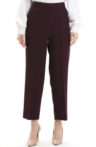 Pantalon à Poches Grande Taille 4003-04 Rouge Bordeaux 4003-04