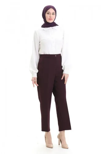 Pantalon à Poches Grande Taille 4003-04 Rouge Bordeaux 4003-04