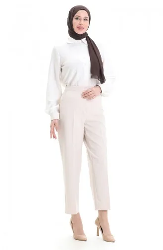 Büyük Beden Cepli Pantolon 4003-05 Bej