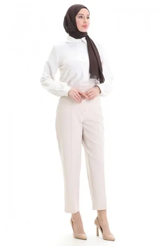 Büyük Beden Cepli Pantolon 4003-05 Bej