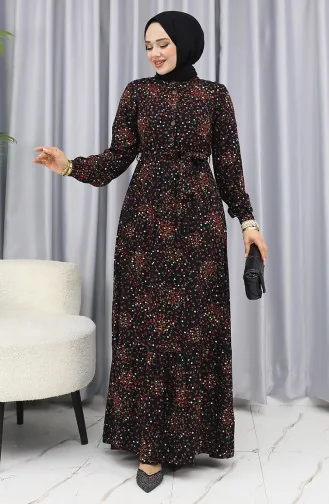 Viscose Stof Bloemenmotief Jurk 4070-01 Zwart 4070-01