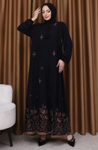 Printed Viscose Dress 4083-01 Black 4083-01