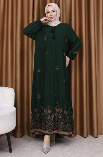 Printed Viscose Dress 4083-09 Brown 4083-10