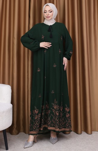 Printed Viscose Dress 4083-09 Brown 4083-10