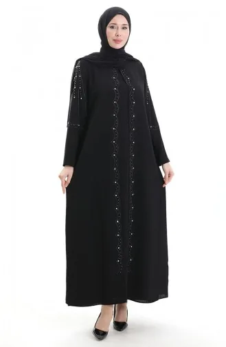 Robe En Tissu Nid D`abeille Grande Taille 6246-01 Noir 6246-01