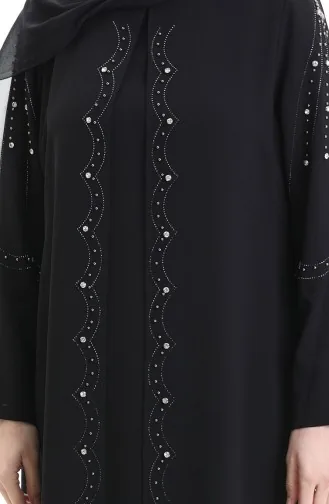 Robe En Tissu Nid D`abeille Grande Taille 6246-01 Noir 6246-01