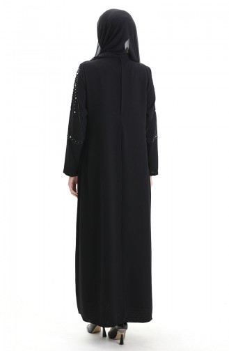 Schwarz Hijab Kleider 6246-01