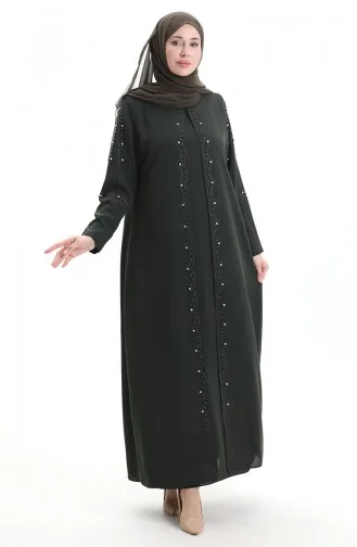 Robe En Tissu Nid D`abeille Grande Taille 6246-04 Kaki 6246-04