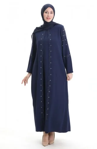 Büyük Beden Petek Kumaş Taşlı Elbise 6246-05 Parlament