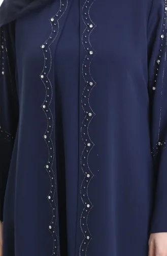 Büyük Beden Petek Kumaş Taşlı Elbise 6246-05 Parlament