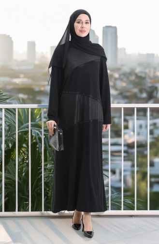 Black Hijab Dress 6253-01