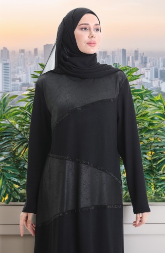 Black Hijab Dress 6253-01