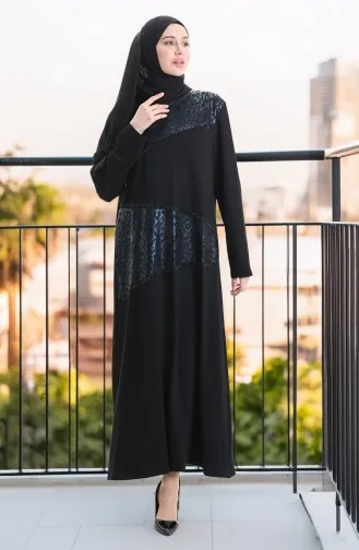 Übergröße Kleid Aus Gekämmter Baumwolle Mit Kristallen 6253-02 Marineblau 6253-02