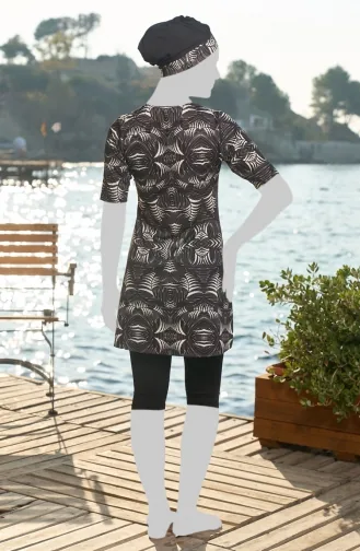 Bescheiden Badpak Met Legging 25833-01 Zwart 25833-01