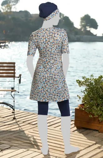 Bescheiden Badpak Met Legging 25834-01 Marineblauw 25834-01