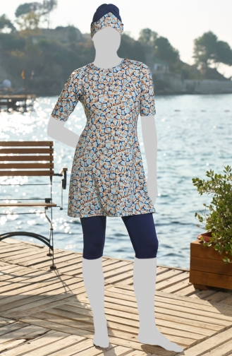 Maillot de Bain Hijab Bleu Marine 25834-01
