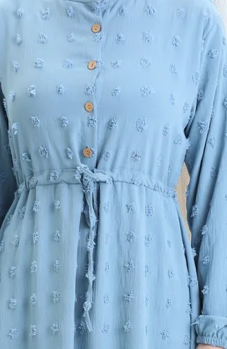 Robe Demi-boutonnée En Tissu Aerobin 0064-01 Bleu Glacier 0064-01