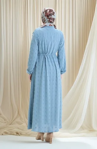 Robe Demi-boutonnée En Tissu Aerobin 0064-01 Bleu Glacier 0064-01