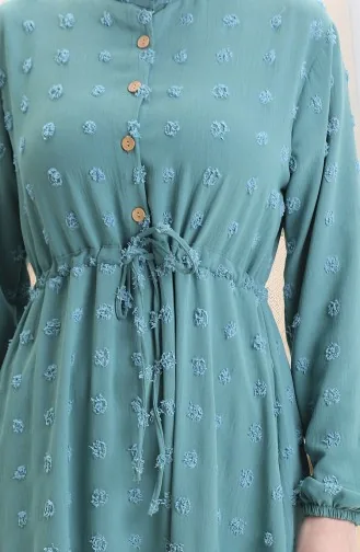 Robe Demi-boutonnée En Tissu Viscose 0064-02 Vert Amande 0064-02