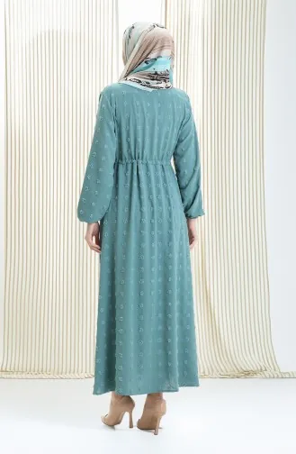 Robe Demi-boutonnée En Tissu Viscose 0064-02 Vert Amande 0064-02