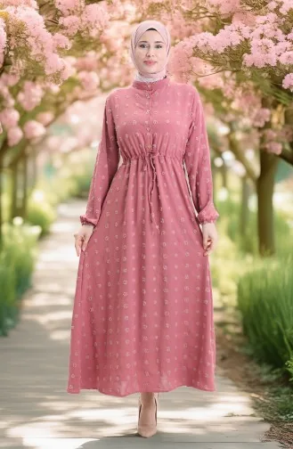 Robe Demi-boutonnée En Tissu Aerobin 0064-03 Rose Poudré 0064-03