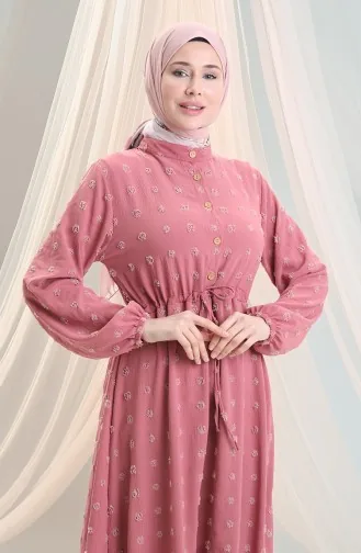 Robe Demi-boutonnée En Tissu Aerobin 0064-03 Rose Poudré 0064-03