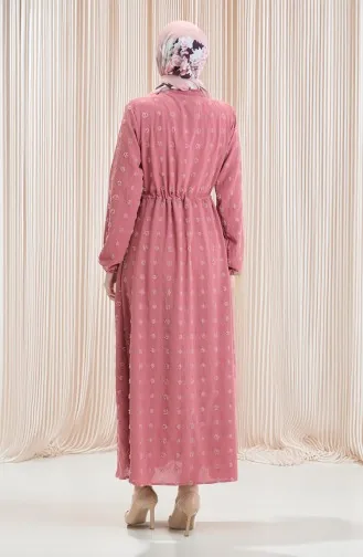 Robe Demi-boutonnée En Tissu Aerobin 0064-03 Rose Poudré 0064-03