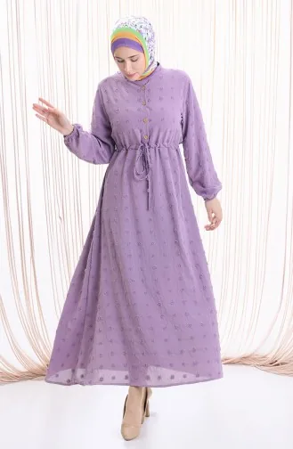 Robe Demi-boutonnée En Tissu Aerobin 0064-04 Lilas 0064-04