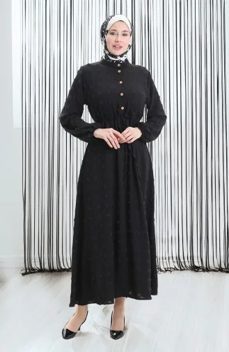 Robe Demi-boutonnée En Tissu Aerobin 0064-05 Noir 0064-05