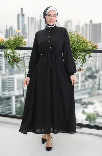 Robe Demi-boutonnée En Tissu Aerobin 0064-05 Noir 0064-05