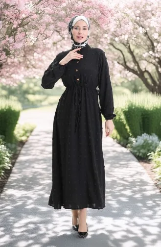 Robe Demi-boutonnée En Tissu Aerobin 0064-05 Noir 0064-05