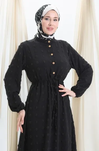 Robe Demi-boutonnée En Tissu Aerobin 0064-05 Noir 0064-05