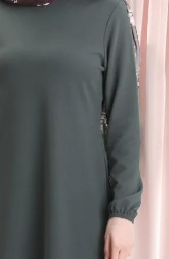 Saisonale Fließende Tunika Mit Elastischen Ärmeln 8749-02 Khaki 8749-02