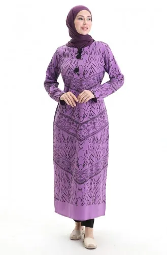 Robe à Motifs En Tissu Şile 4444-12 Lilas 4444-12