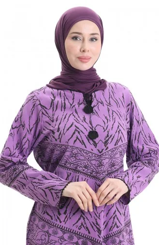 Robe à Motifs En Tissu Şile 4444-12 Lilas 4444-12