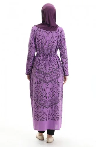 Robe à Motifs En Tissu Şile 4444-12 Lilas 4444-12