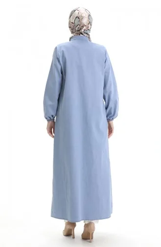 عباية جينز بأزرار 0058-02 أزرق ثلجي 0058-02