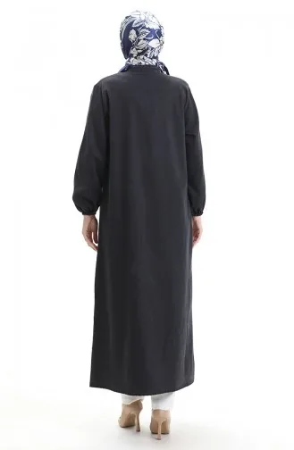 Denim Abaya Met Knopen 0058-03 Zwart 0058-03