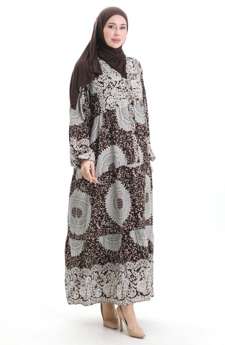 Braun Hijab Kleider 0061-02