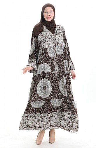 Braun Hijab Kleider 0061-02