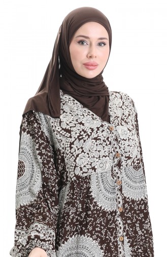 Braun Hijab Kleider 0061-02